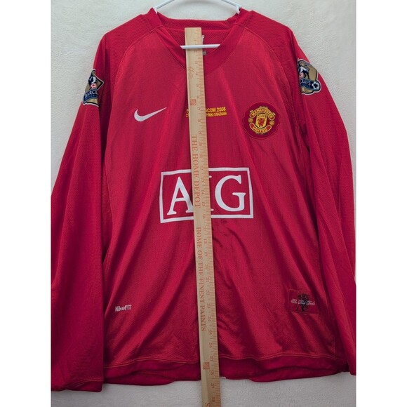 Cristiano Ronaldo #7 Manchester United NikeFIT Long Sleeve Jersey XL 2008 Final - Picture 2 of 15